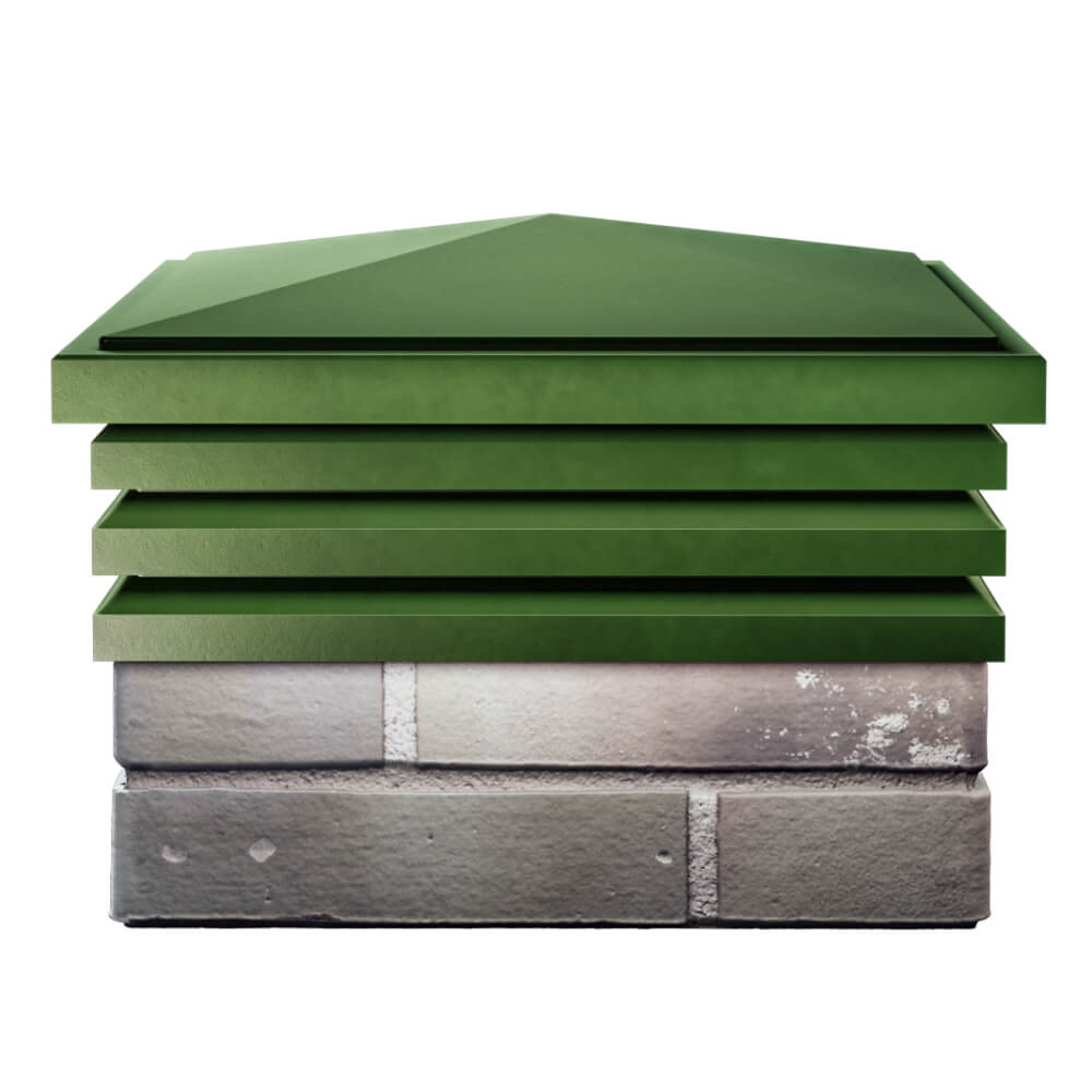 Колпак Zking Бона ХайТек Зеленый на столб 1.5х1.5 кирпича (385х385мм) Севастополь фото