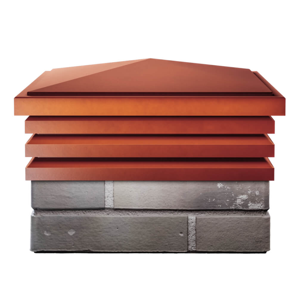 Колпак Zking Бона ХайТек Красный на столб 1.5х1.5 кирпича (385х385мм) Севастополь фото