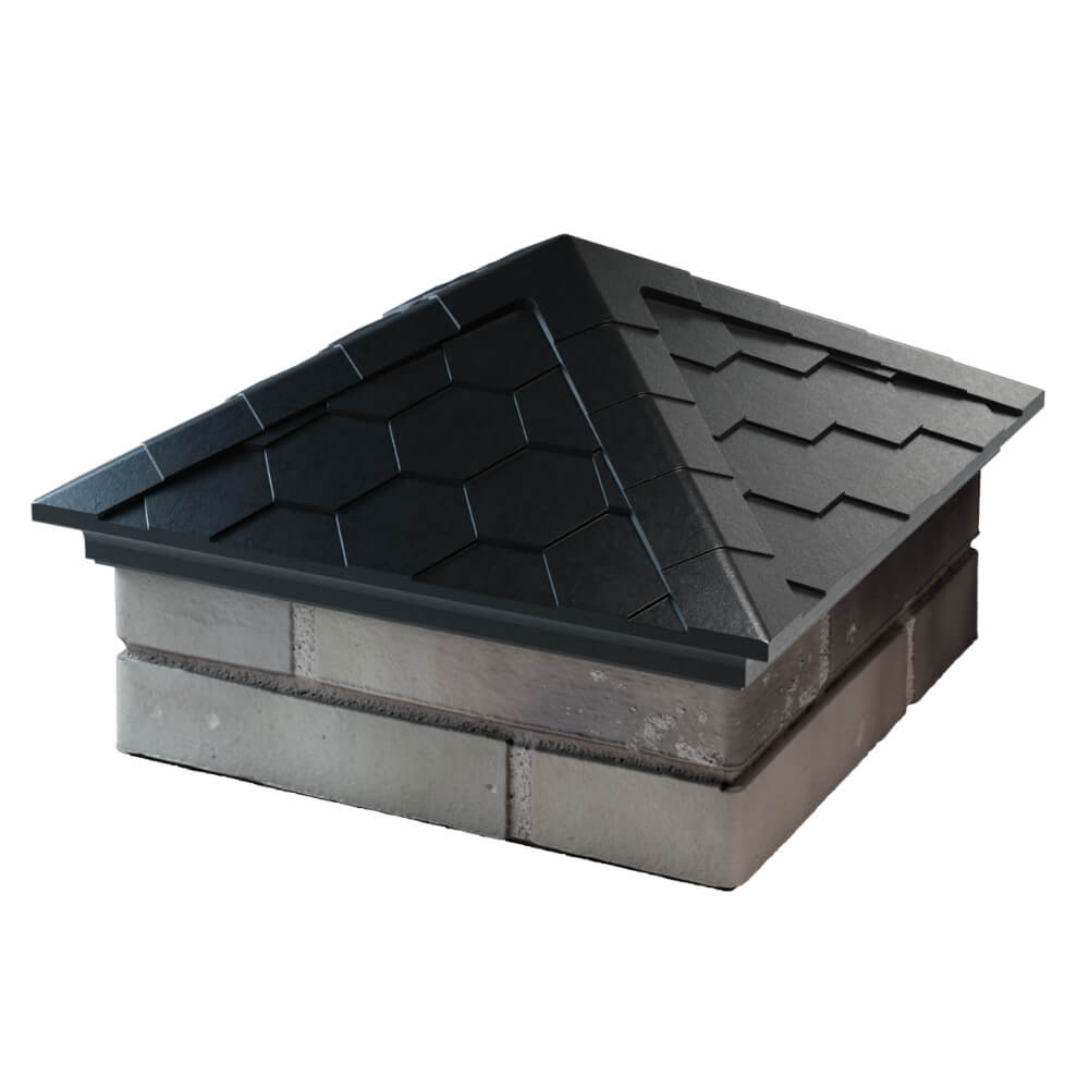 Колпак Zking Эверест Черный на столб 1.5х1.5 кирпича (390х390мм) в Севастополе фото