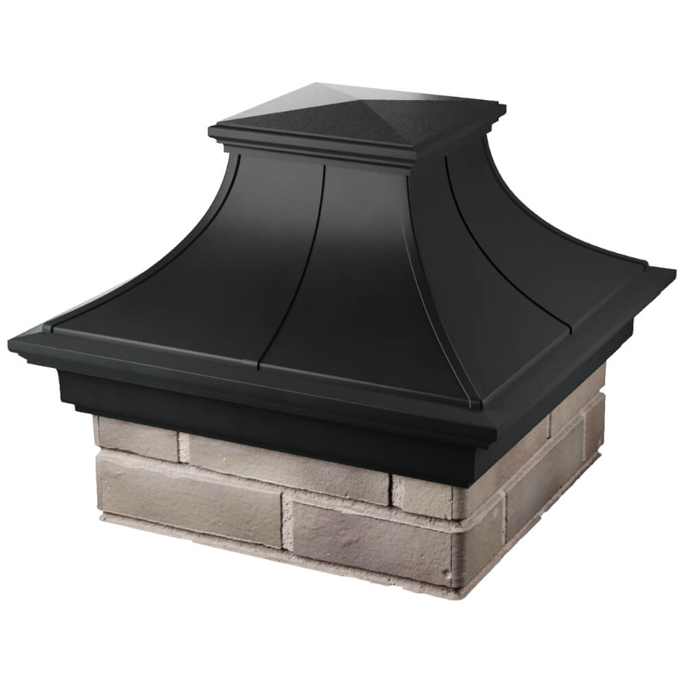 Колпак Zking Монблан Премиум Черный на столб 1.5х1.5 кирпича (385х385мм) в Севастополе фото