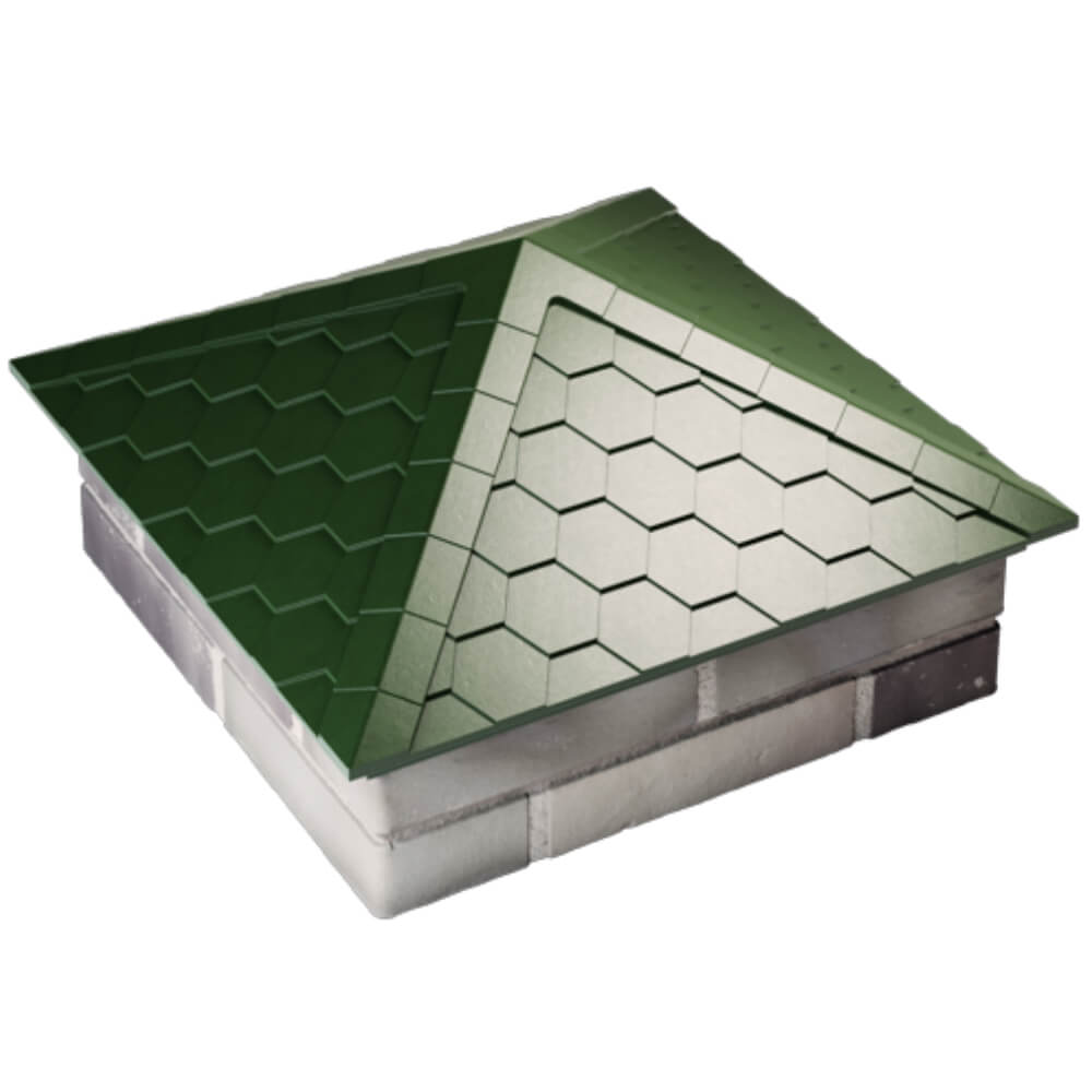 Колпак Zking Эверест Зеленый на столб 2х2 кирпича (535х535мм) Севастополь фото