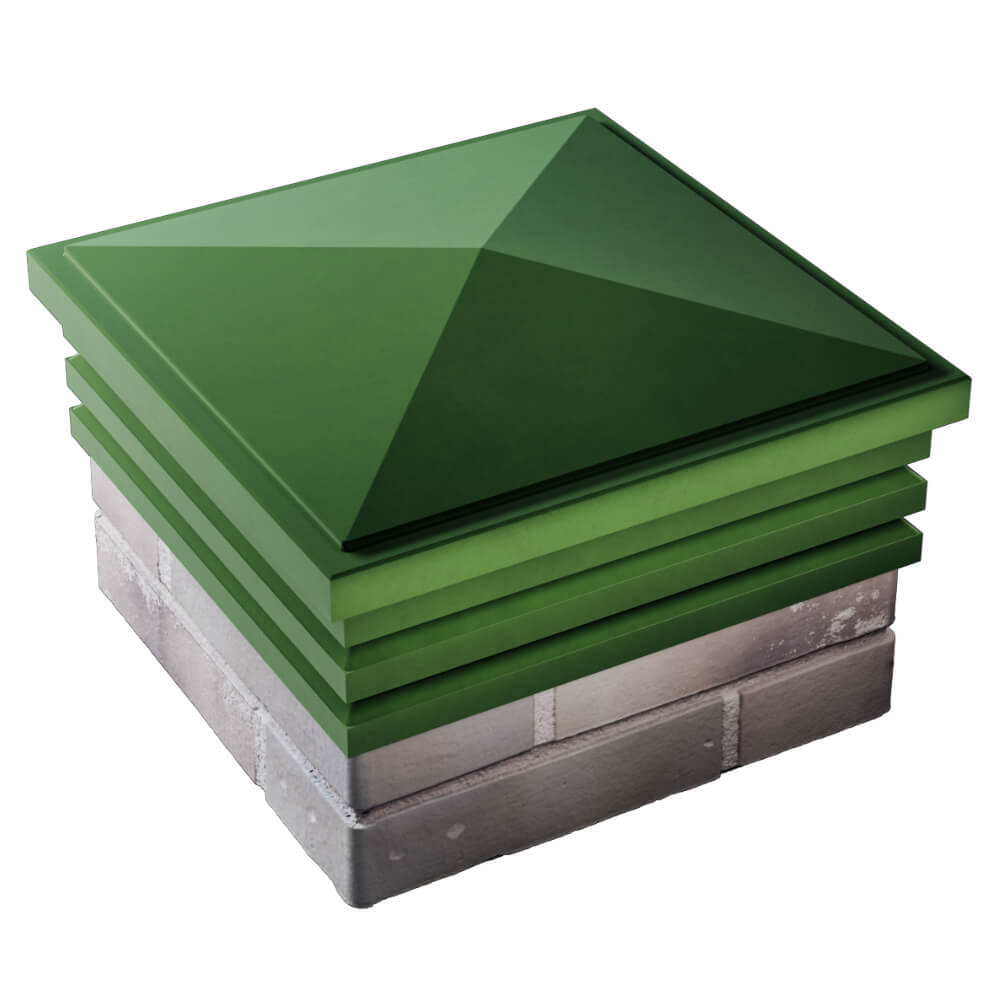 Колпак Zking Бона ХайТек Зеленый на столб 1.5х1.5 кирпича (385х385мм) в Севастополе фото