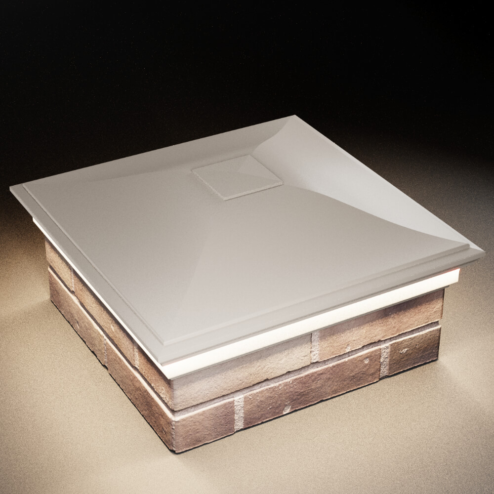 Колпак Zking Монблан Бежевый на столб 2х2 кирпича (515х515мм) c подсветкой в Севастополе фото