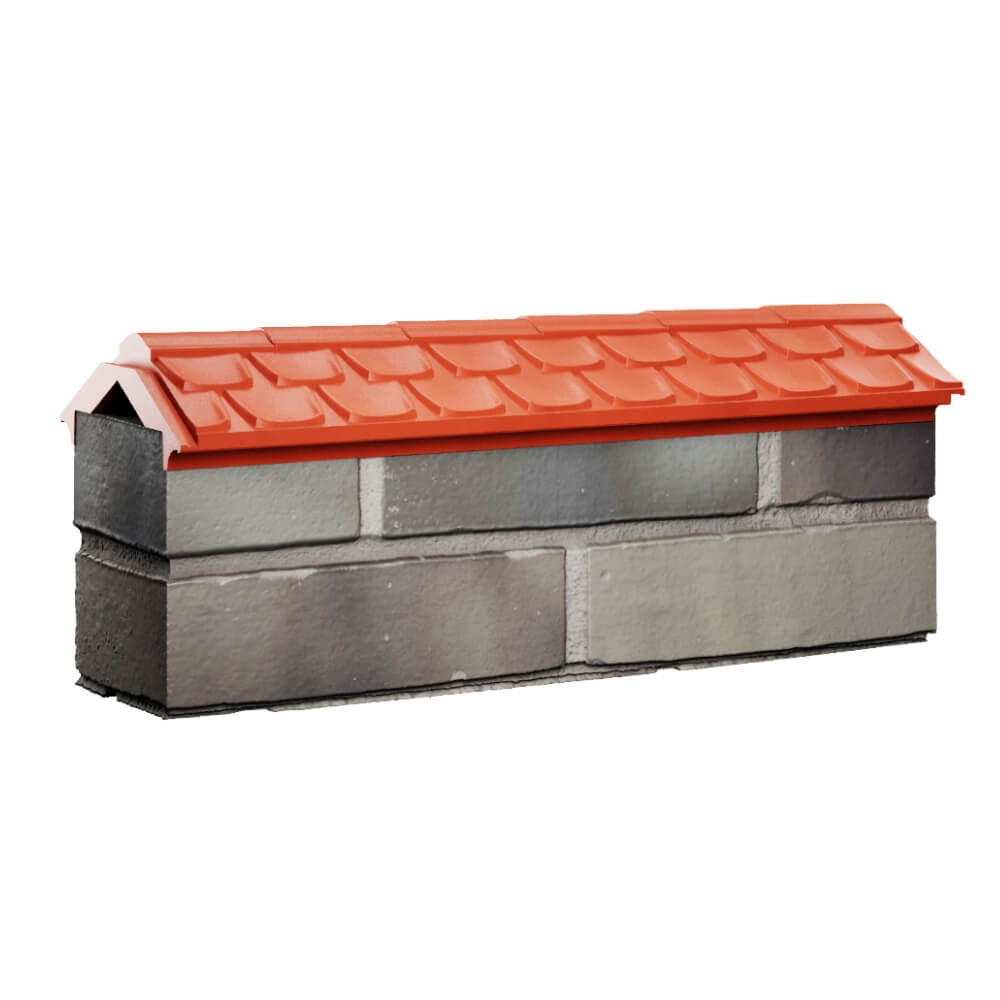 Парапет Zking Эльбрус Красный с посадкой на 0.5 кирпича (130мм) Севастополь фото