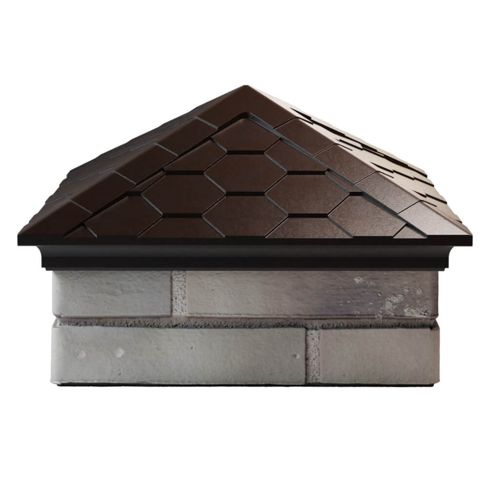 Колпак Zking Эверест Коричневый на столб 1.5х1.5 кирпича (390х390мм) Севастополь фото