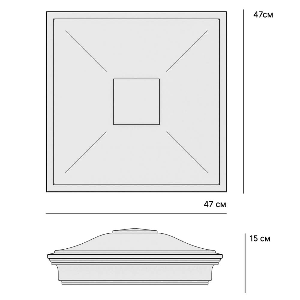 Колпак Zking Монблан Красный на столб 1.5х1.5 кирпича (385х385мм) в Севастополе фото