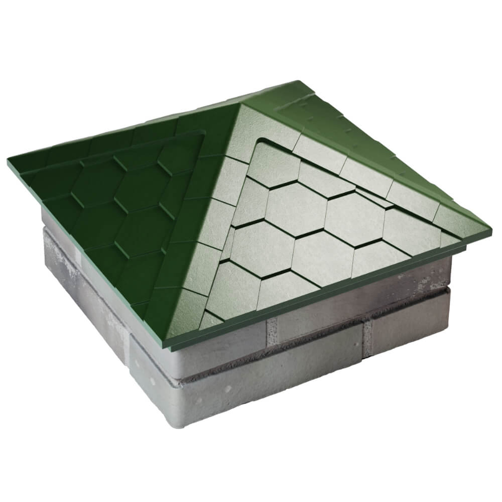 Колпак Zking Эверест Зеленый на столб 1.5х1.5 кирпича (390х390мм) в Севастополе фото