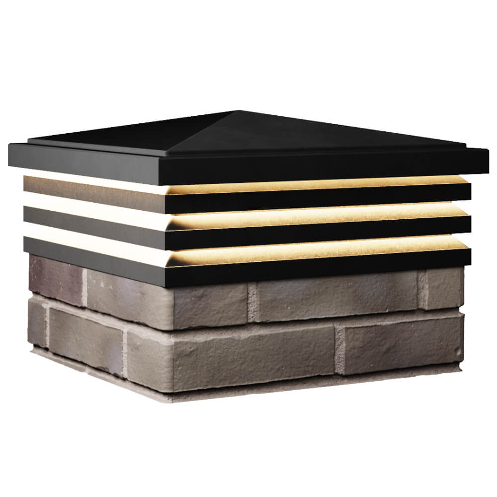 Колпак Zking Бона ХайТек Черный на столб 1.5х1.5 кирпича (385х385мм) с подсветкой в Севастополе фото