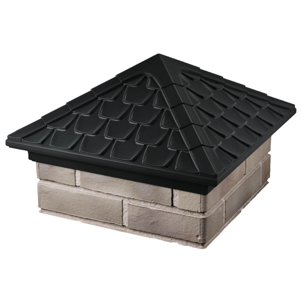 Колпак Zking Эльбрус Черный на столб 1.5х1.5 кирпича (385х385мм) в Севастополе фото