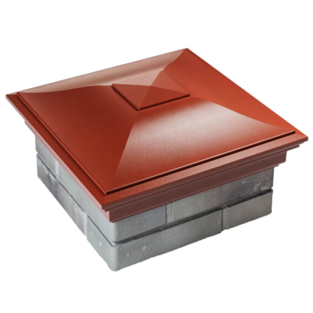 Колпак Zking Монблан Красный на столб 1.5х1.5 кирпича (385х385мм) в Севастополе фото