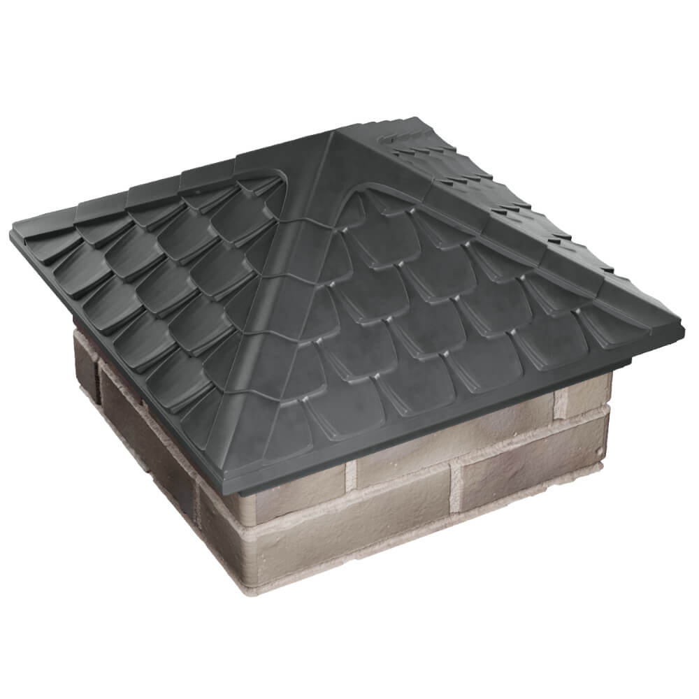 Колпак Zking Эльбрус Серый на столб 1.5х1.5 кирпича (385х385мм) в Севастополе фото