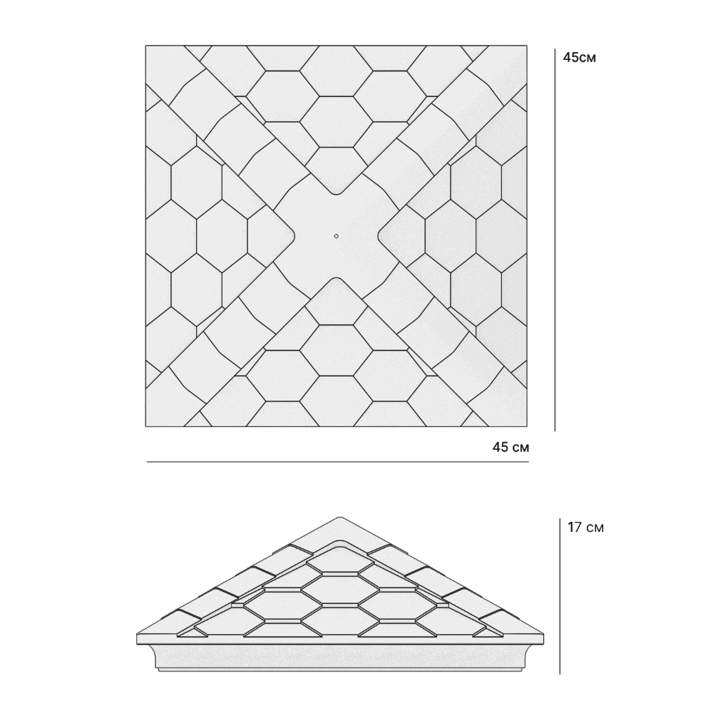 Колпак Zking Эверест Бежевый на столб 1.5х1.5 кирпича (390х390мм) в Севастополе фото