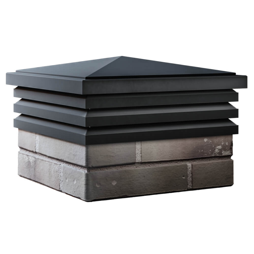 Колпак Zking Бона ХайТек Черный на столб 1.5х1.5 кирпича (385х385мм) в Севастополе фото