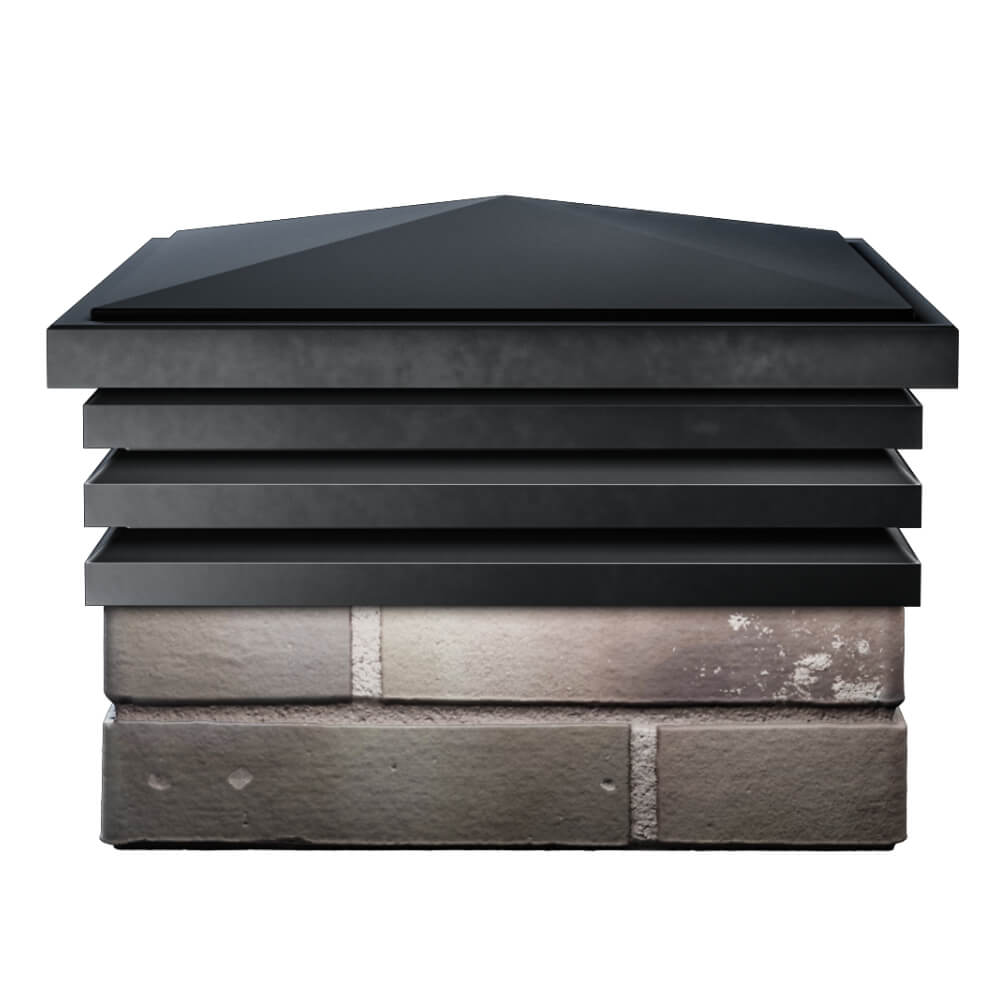 Колпак Zking Бона ХайТек Черный на столб 1.5х1.5 кирпича (385х385мм) Севастополь фото