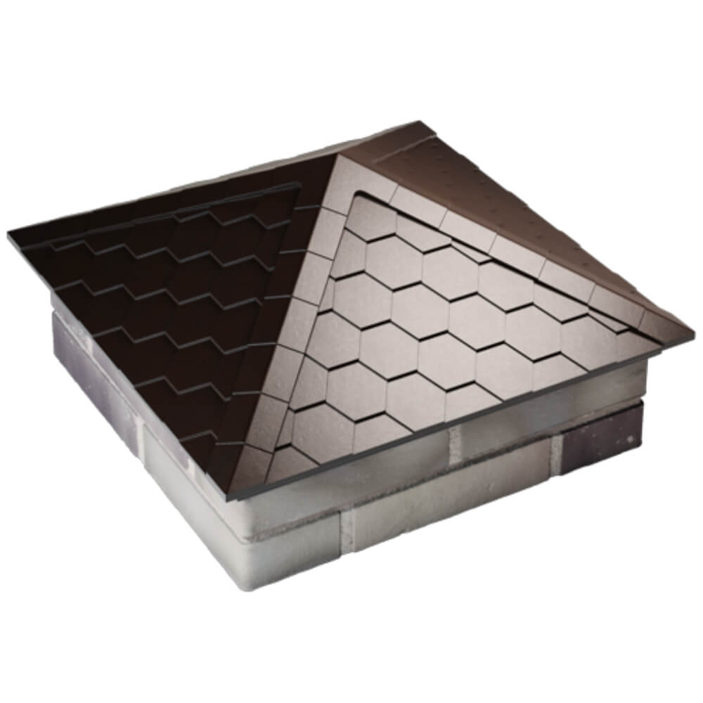 Колпак Zking Эверест Коричневый на столб 2х2 кирпича (535х535мм) Севастополь фото