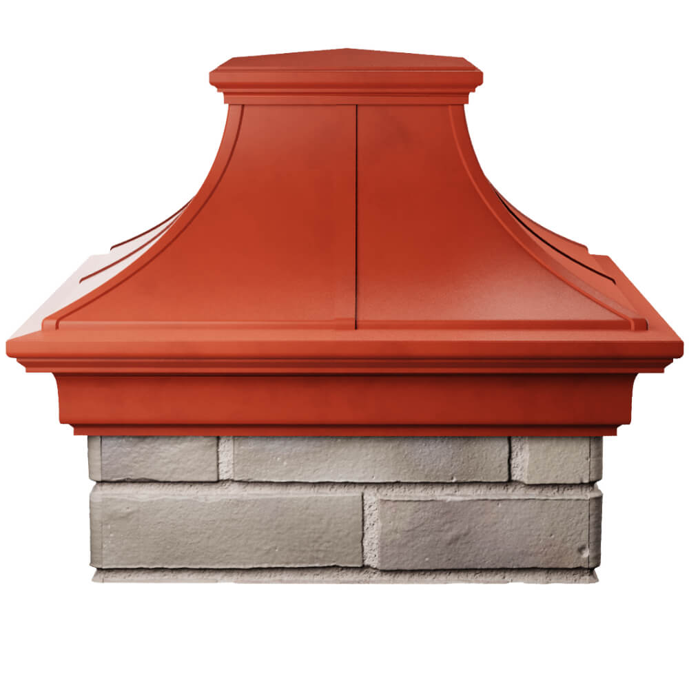 Колпак Zking Монблан Премиум Красный на столб 1.5х1.5 кирпича (385х385мм) Севастополь фото