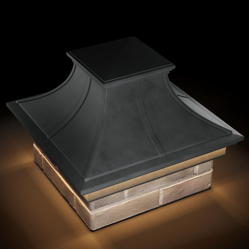 Колпак Zking Монблан Премиум Серый на столб 1.5х1.5 кирпича (385х385мм) с подсветкой в Севастополе фото