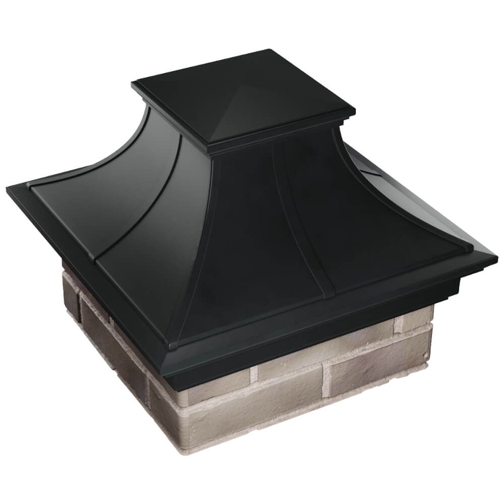 Колпак Zking Монблан Премиум Черный на столб 1.5х1.5 кирпича (385х385мм) в Севастополе фото