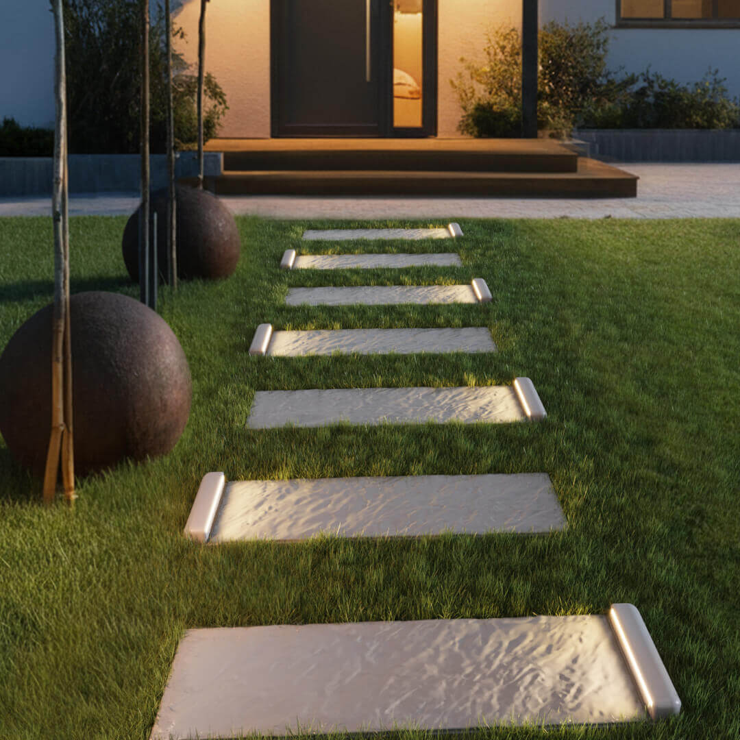 LED Светильник для шаговой плиты STONE Светлая Галька 330х75х98мм в Севастополе фото