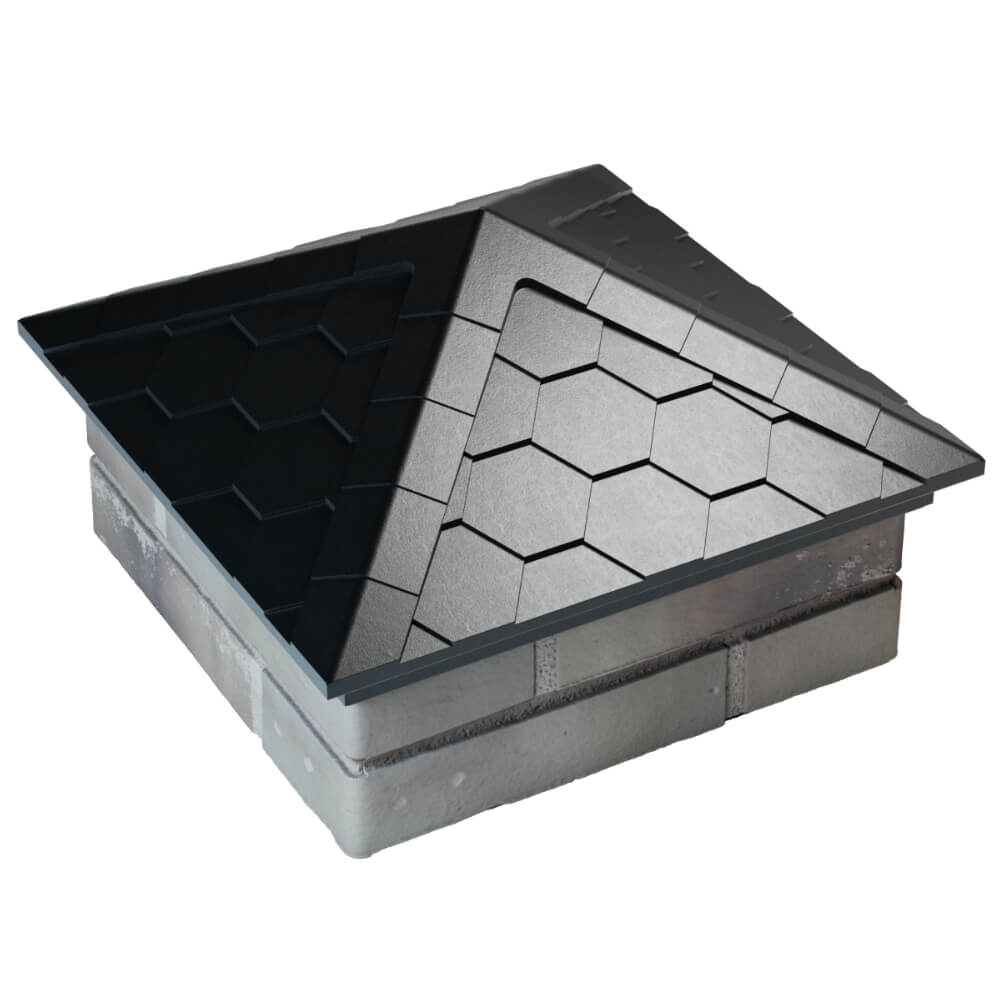 Колпак Zking Эверест Черный на столб 1.5х1.5 кирпича (390х390мм) в Севастополе фото