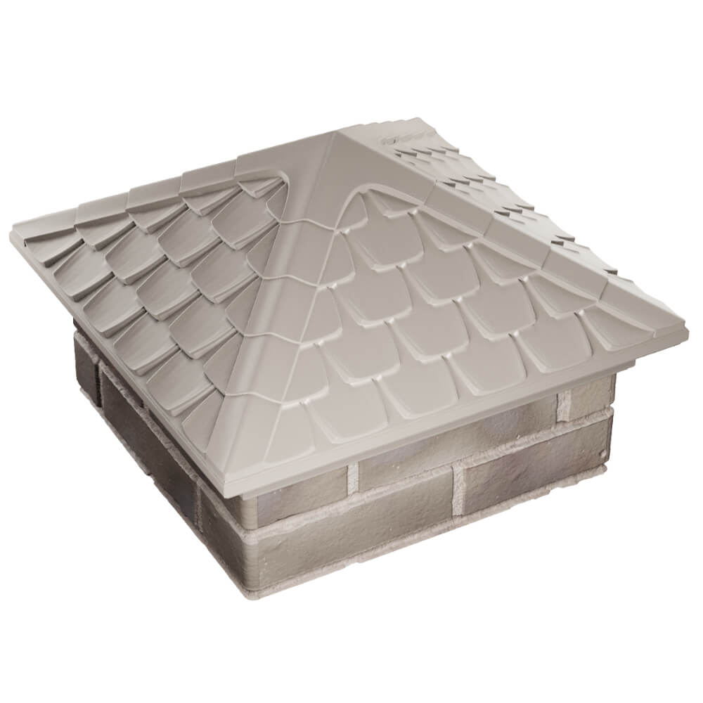 Колпак Zking Эльбрус Бежевый на столб 1.5х1.5 кирпича (385х385мм) в Севастополе фото