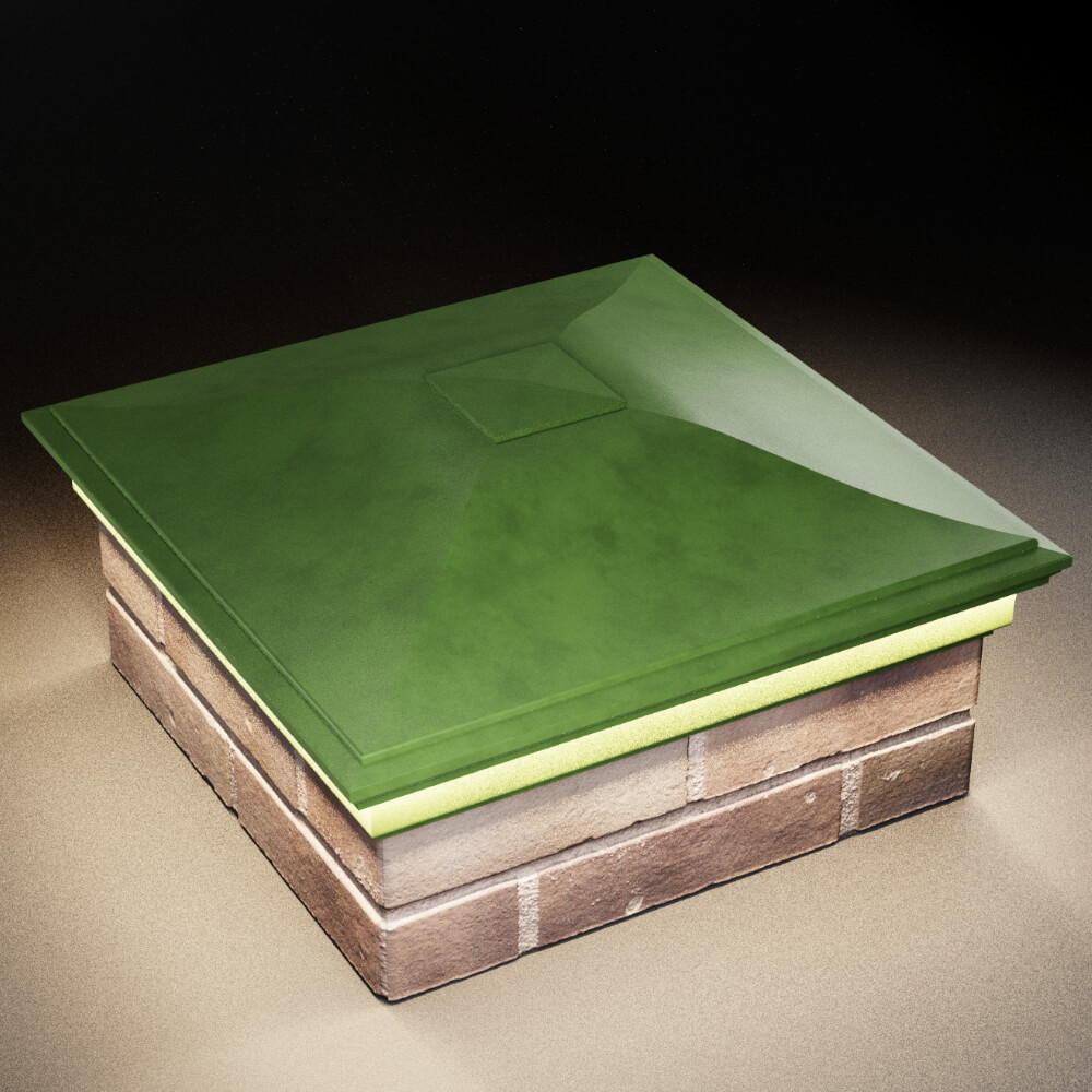 Колпак Zking Монблан Зеленый на столб 2х2 кирпича (515х515мм) c подсветкой в Севастополе фото