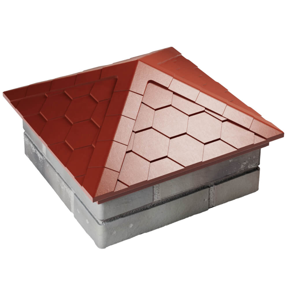 Колпак Zking Эверест Красный на столб 1.5х1.5 кирпича (390х390мм) в Севастополе фото