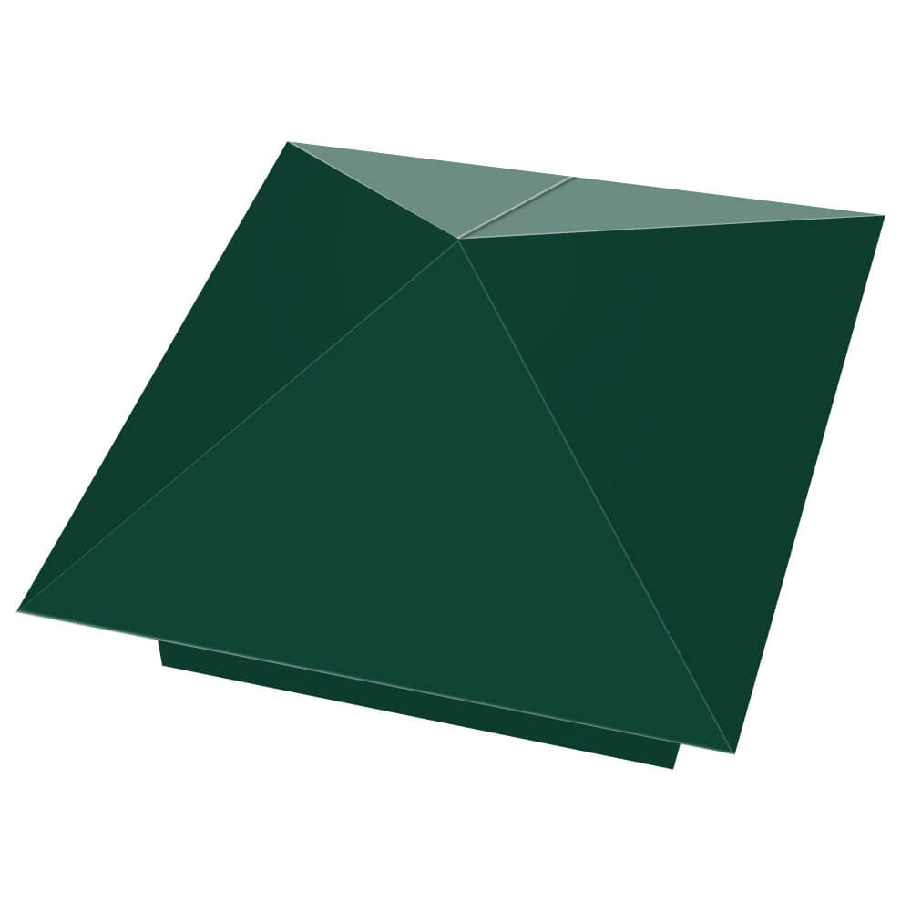 Колпак металлический 390х390мм RAL6005 Зеленый Мох заборный Севастополь фото