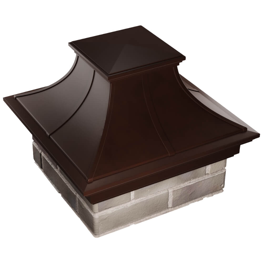 Колпак Zking Монблан Премиум Коричневый на столб 1.5х1.5 кирпича (385х385мм) в Севастополе фото