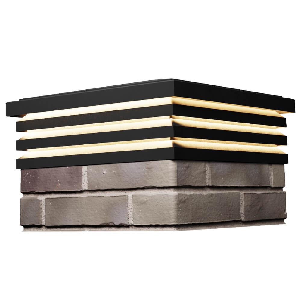 Колпак Zking Бона ХайТек Черный на столб 1.5х1.5 кирпича (385х385мм) с подсветкой в Севастополе фото