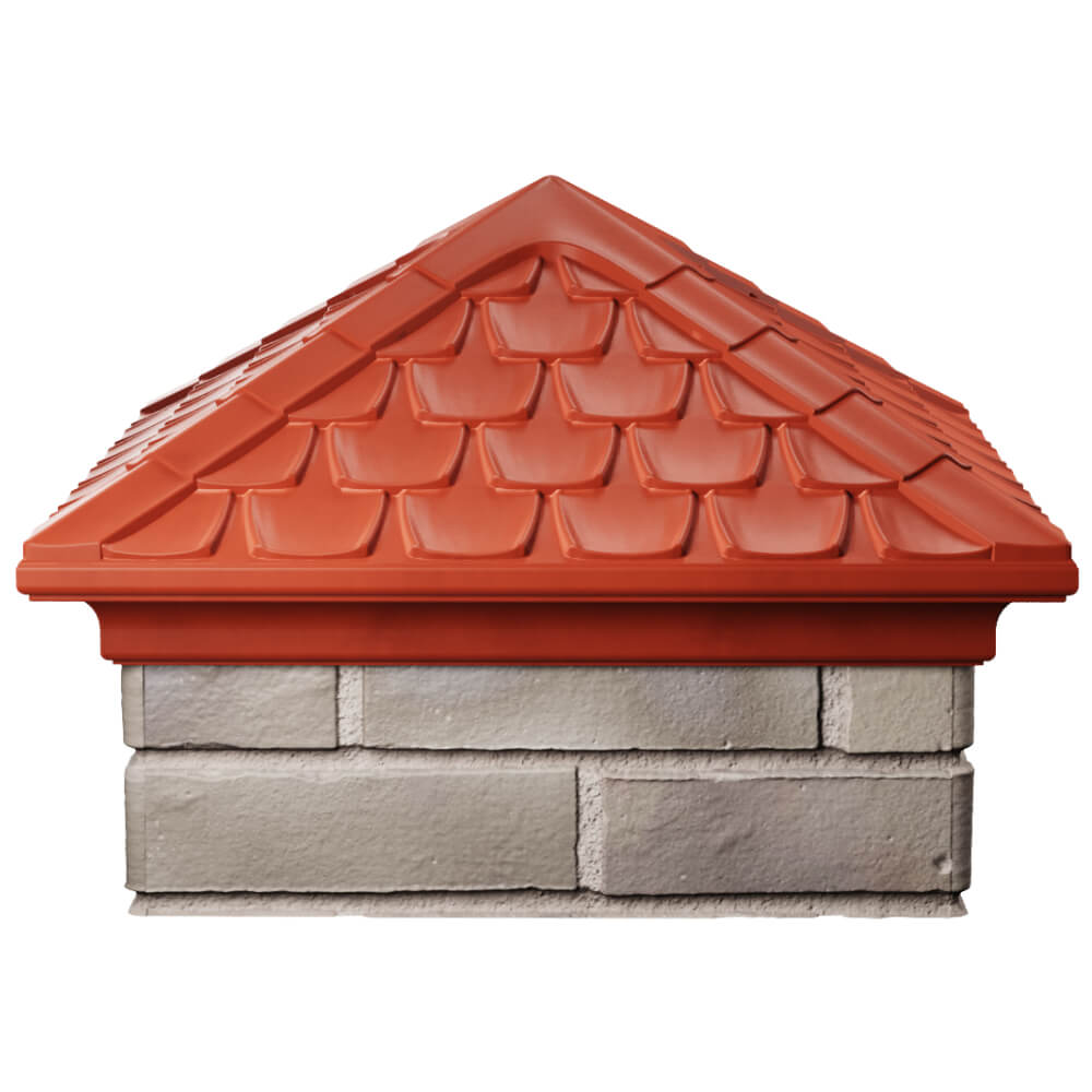 Колпак Zking Эльбрус Красный на столб 1.5х1.5 кирпича (385х385мм) Севастополь фото