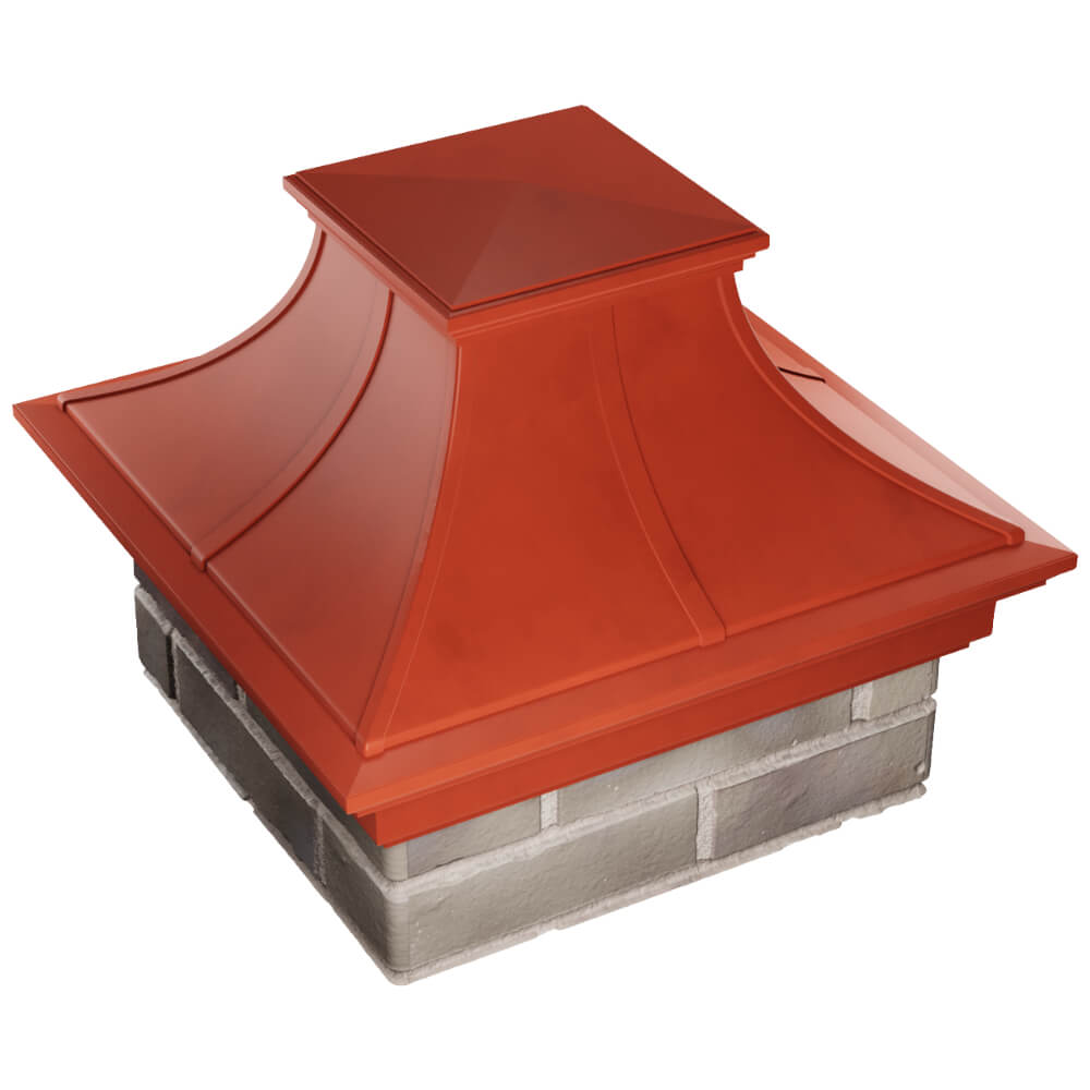 Колпак Zking Монблан Премиум Красный на столб 1.5х1.5 кирпича (385х385мм) в Севастополе фото