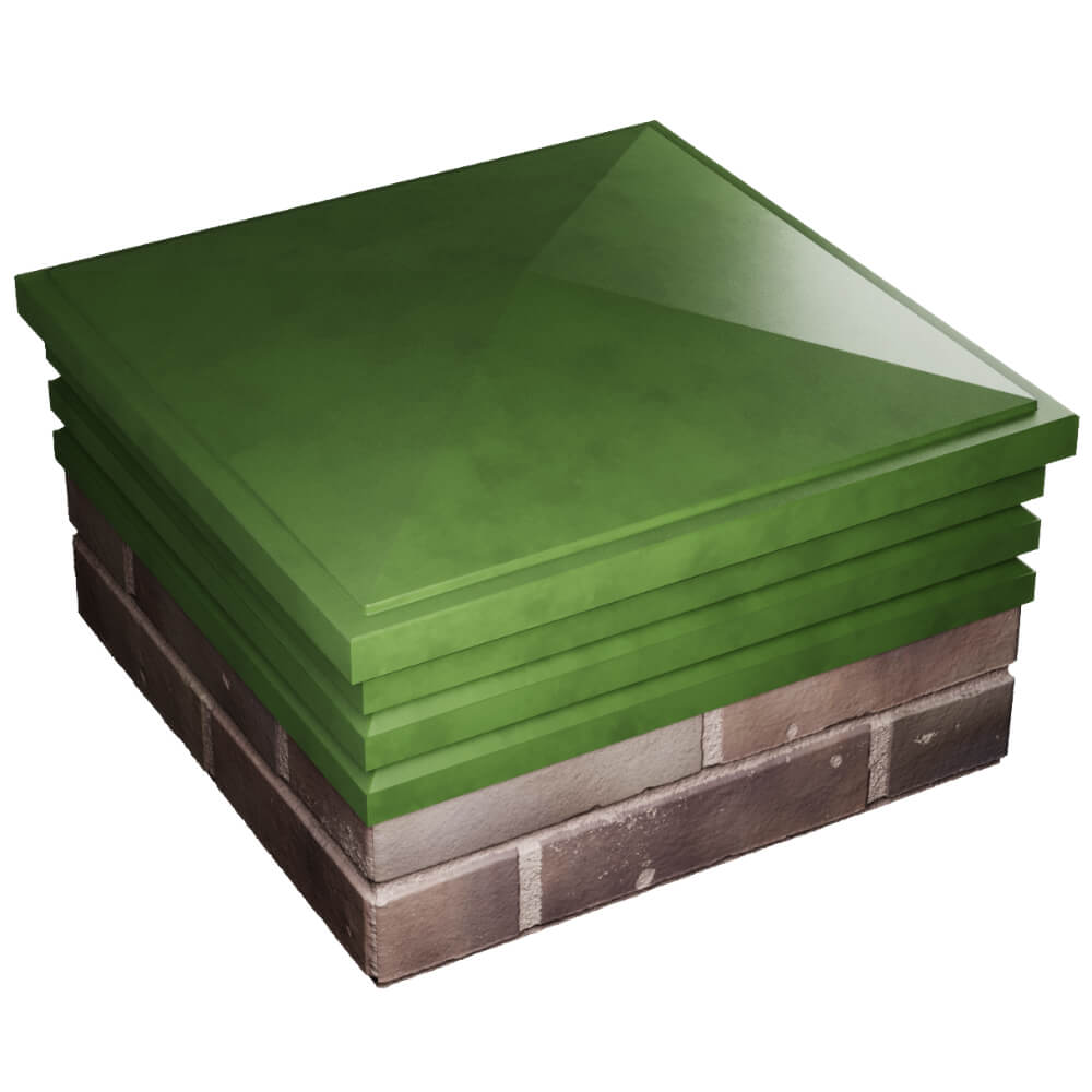 Колпак Zking Бона ХайТек Зеленый на столб 2х2 кирпича (513х513мм) в Севастополе фото