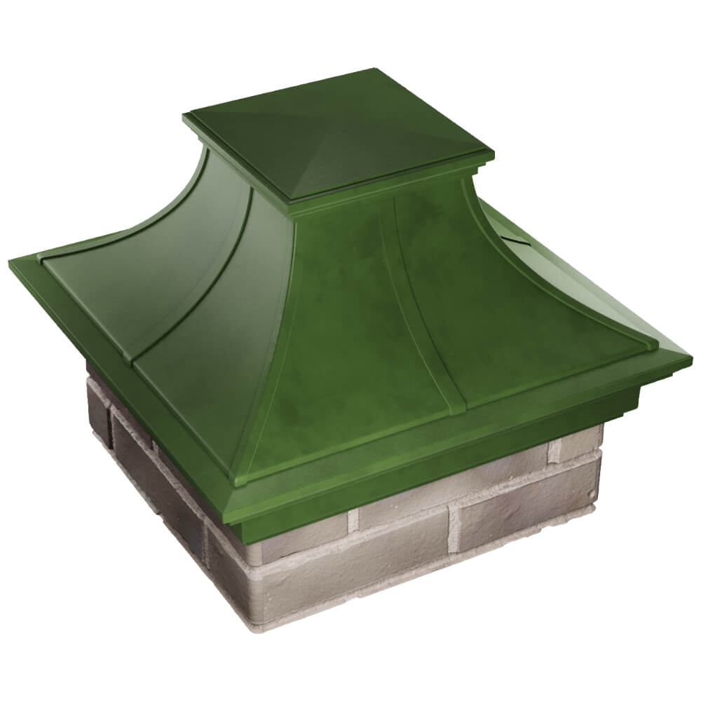 Колпак Zking Монблан Премиум Зеленый на столб 1.5х1.5 кирпича (385х385мм) в Севастополе фото