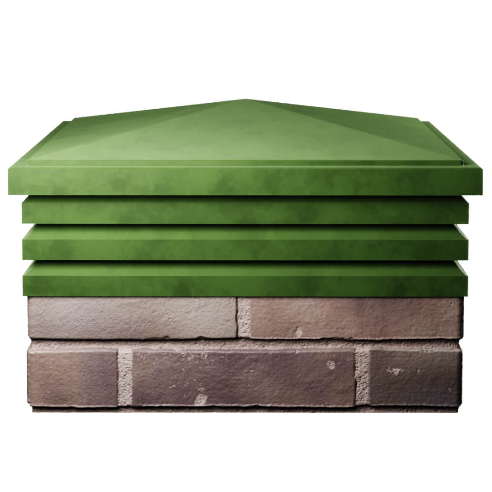 Колпак Zking Бона ХайТек Зеленый на столб 2х2 кирпича (513х513мм) Севастополь фото