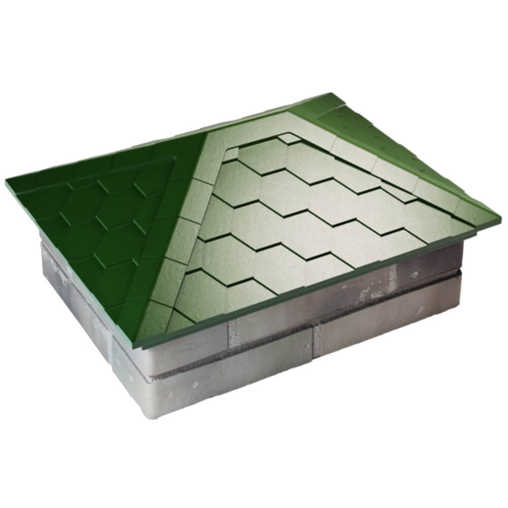 Колпак Zking Эверест Зеленый на столб 2х1.5 кирпича (520х390мм) Севастополь фото