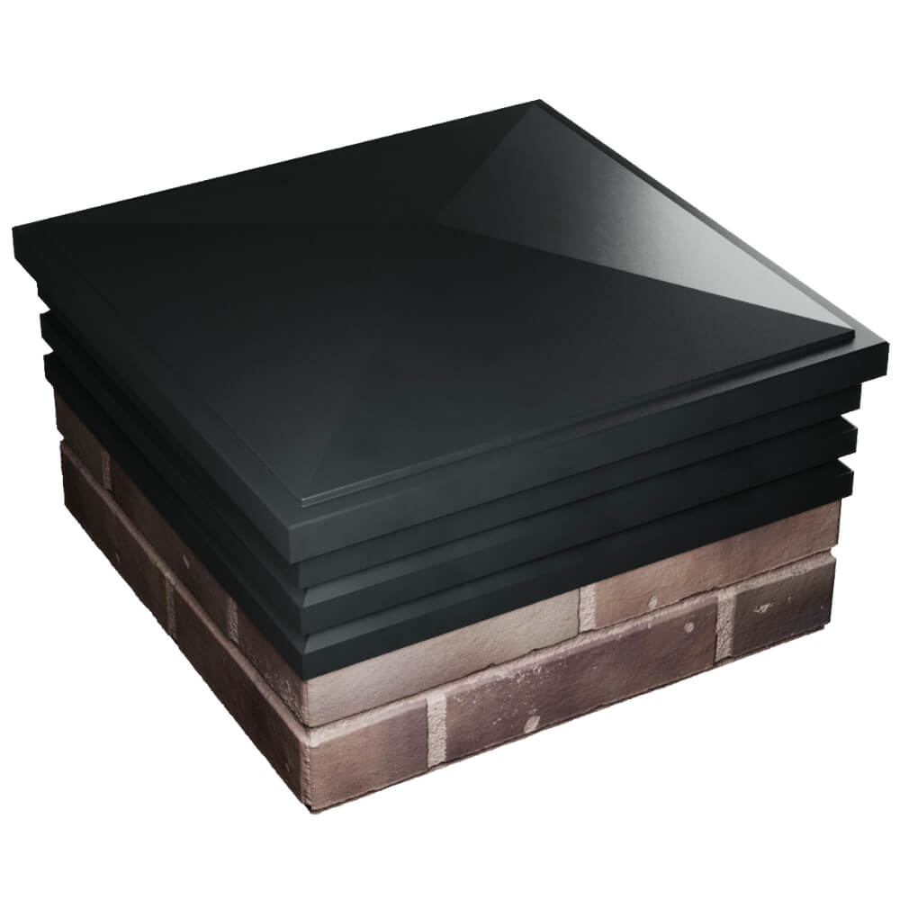 Колпак Zking Бона ХайТек Черный на столб 2х2 кирпича (513х513мм) в Севастополе фото