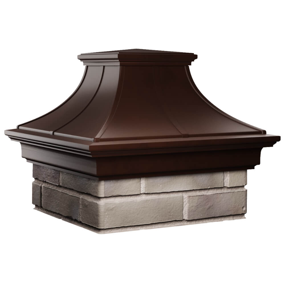 Колпак Zking Монблан Премиум Коричневый на столб 1.5х1.5 кирпича (385х385мм) в Севастополе фото