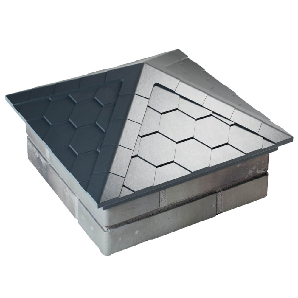 Колпак Zking Эверест Серый на столб 1.5х1.5 кирпича (390х390мм) в Севастополе фото