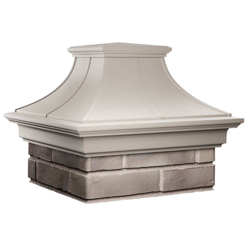 Колпак Zking Монблан Премиум Бежевый на столб 1.5х1.5 кирпича (385х385мм) в Севастополе фото