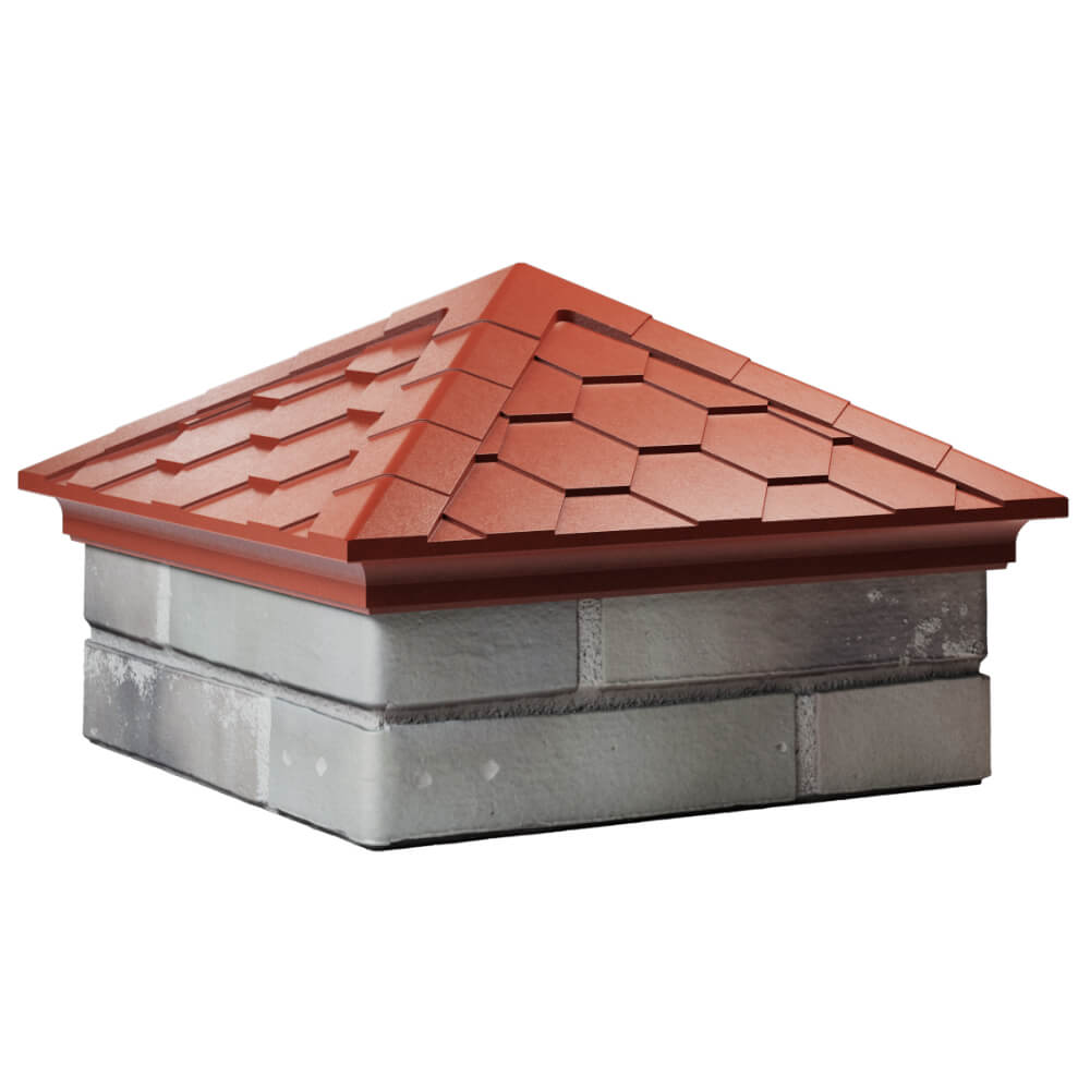 Колпак Zking Эверест Красный на столб 1.5х1.5 кирпича (390х390мм) в Севастополе фото