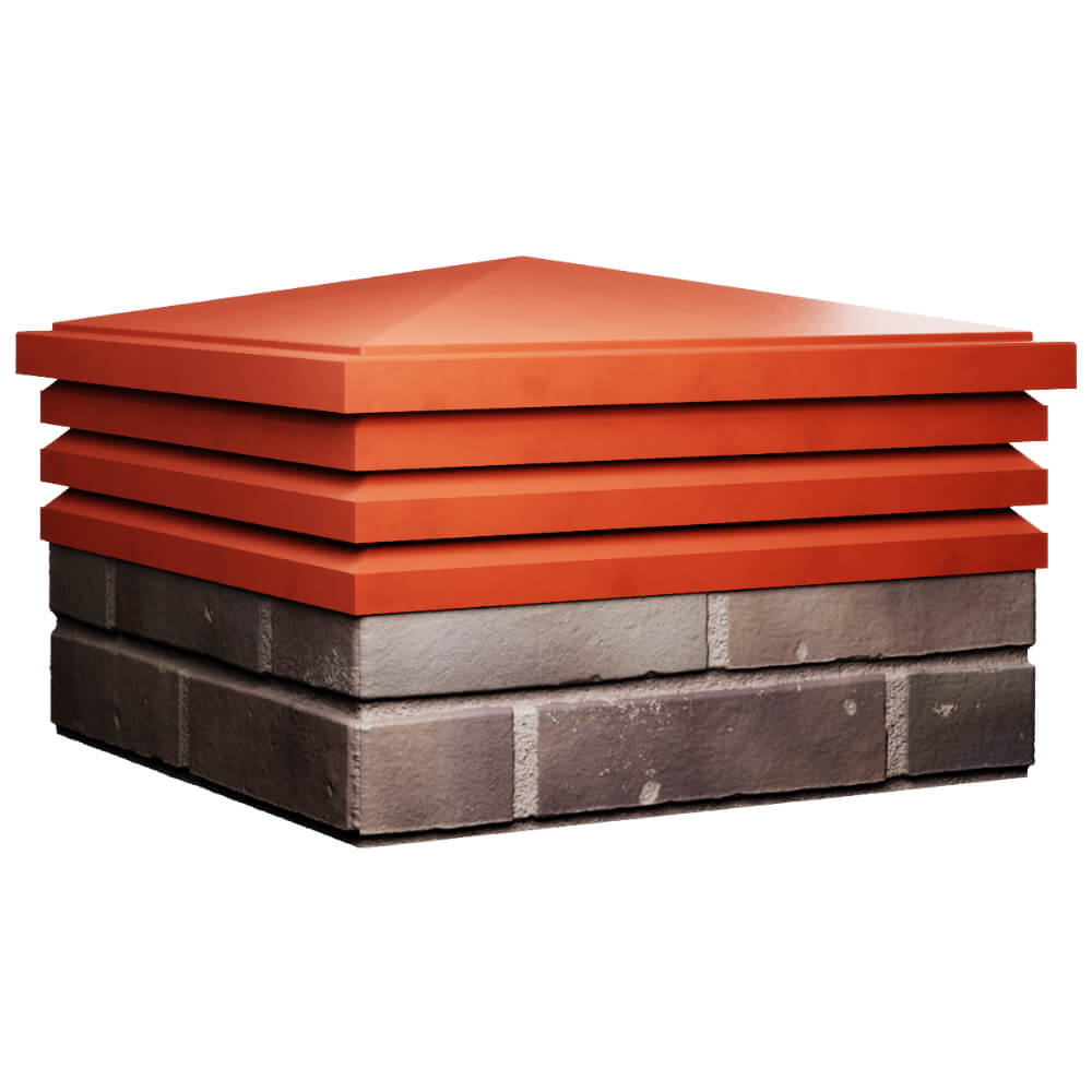 Колпак Zking Бона ХайТек Красный на столб 2х2 кирпича (513х513мм) в Севастополе фото