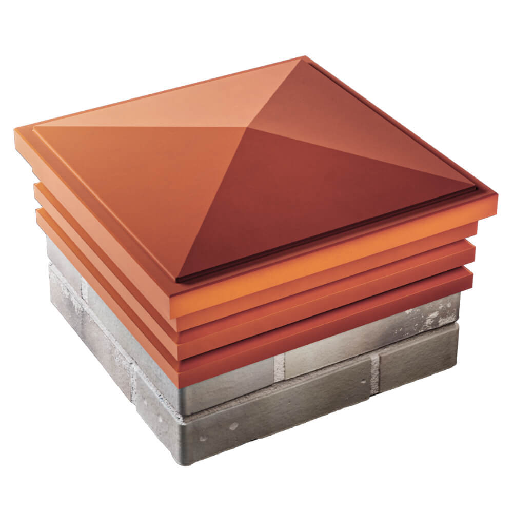 Колпак Zking Бона ХайТек Красный на столб 1.5х1.5 кирпича (385х385мм) в Севастополе фото