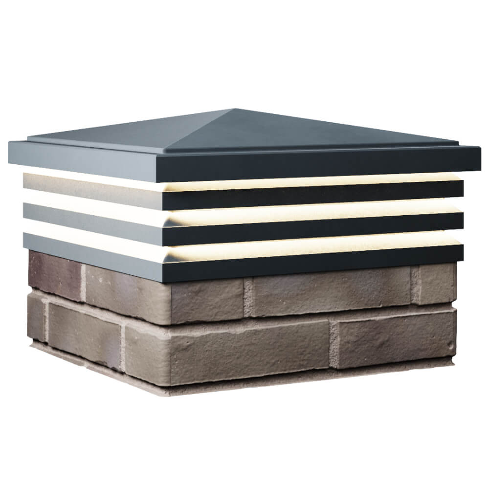 Колпак Zking Бона ХайТек Серый на столб 1.5х1.5 кирпича (385х385мм) с подсветкой в Севастополе фото