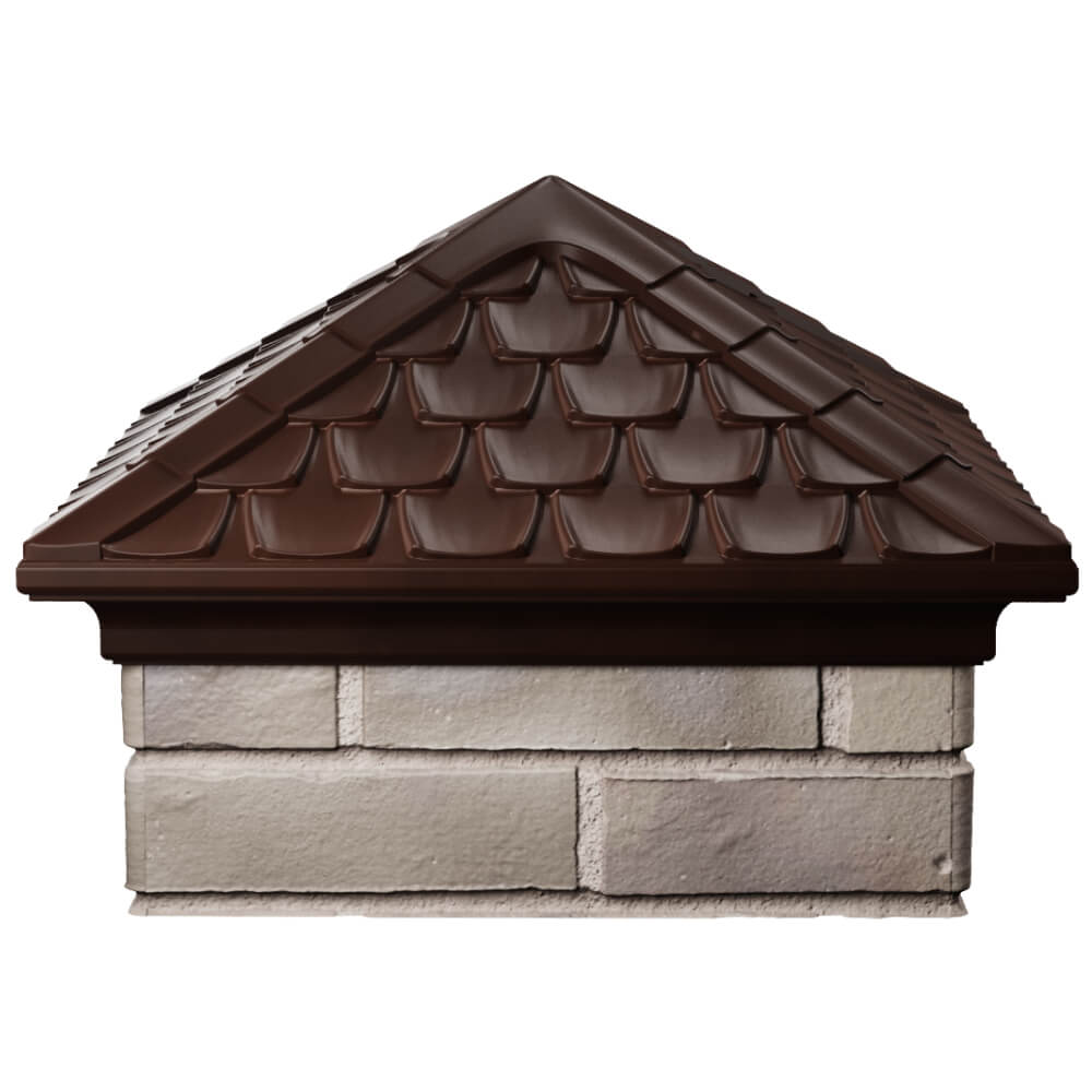 Колпак Zking Эльбрус Коричневый на столб 1.5х1.5 кирпича (385х385мм) Севастополь фото