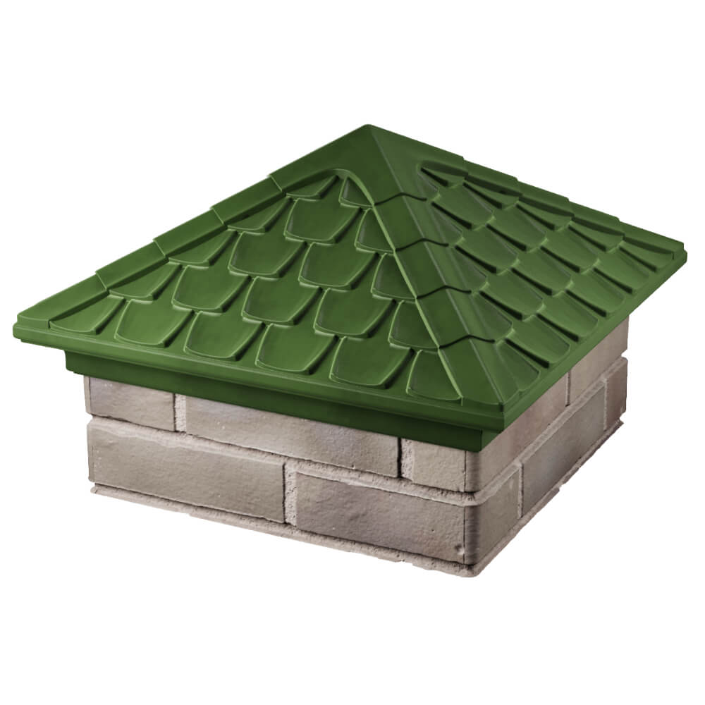 Колпак Zking Эльбрус Зеленый на столб 1.5х1.5 кирпича (385х385мм) в Севастополе фото