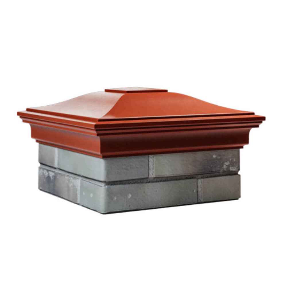 Колпак Zking Монблан Красный на столб 1.5х1.5 еврокирпича 0.7НФ (355х355мм) в Севастополе фото