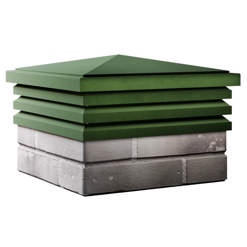 Колпак Zking Бона ХайТек Зеленый на столб 1.5х1.5 кирпича (385х385мм) в Севастополе фото