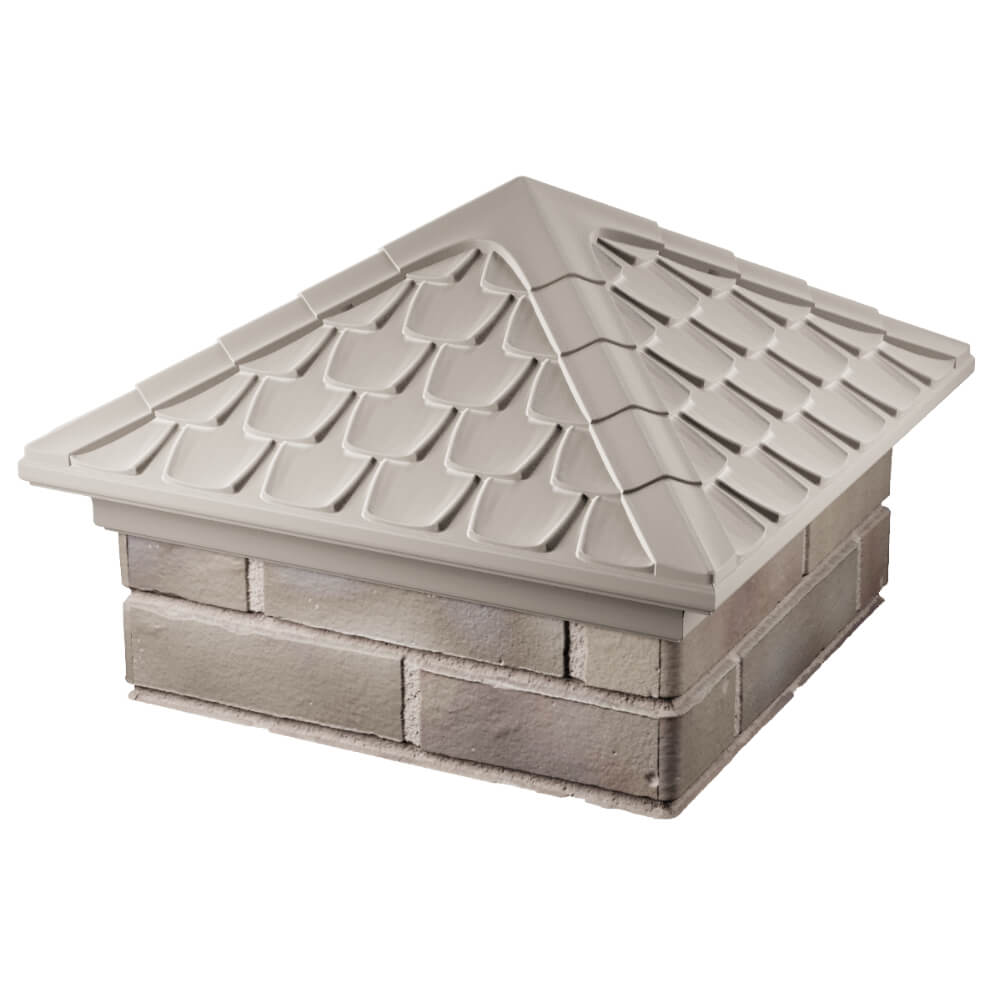 Колпак Zking Эльбрус Бежевый на столб 1.5х1.5 кирпича (385х385мм) в Севастополе фото