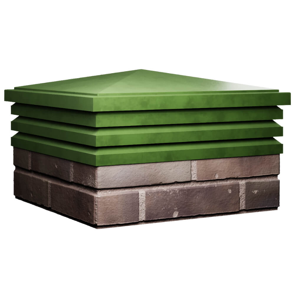 Колпак Zking Бона ХайТек Зеленый на столб 2х2 кирпича (513х513мм) в Севастополе фото